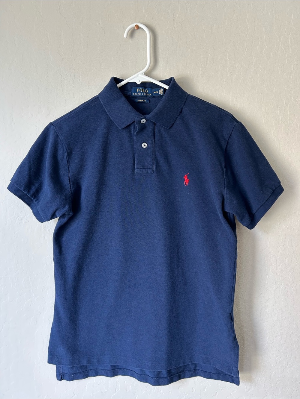 Polo by Ralph Lauren Men’s Navy Blue Short Sleeve Polo Shirt Custom Fit Medium